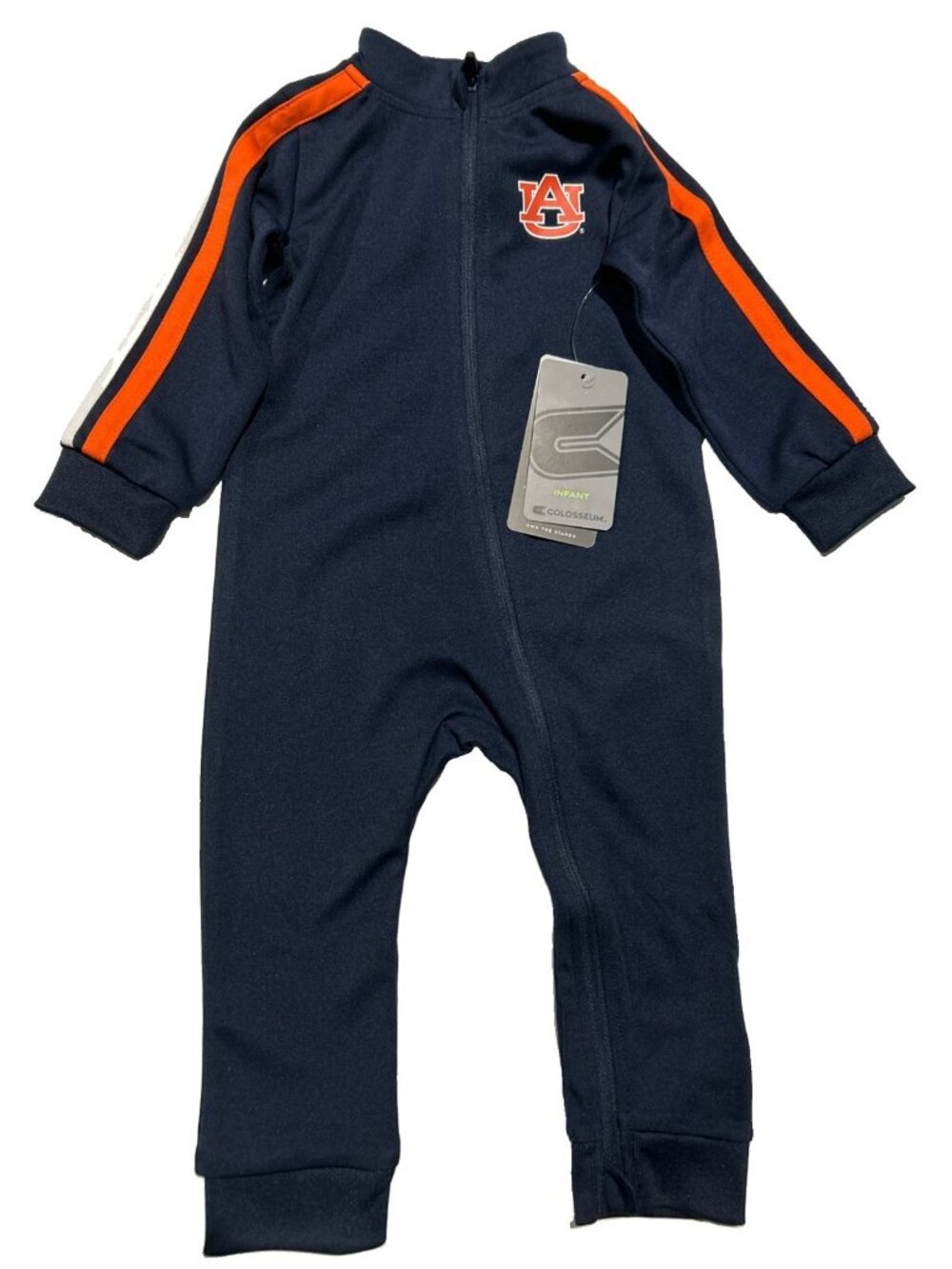 NEW Auburn Tigers Colosseum Navy One Piece Zip Romper Infant 6-12 Mos.